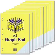 Spirax Graph Pad Book 801 1mm 25 Leaf Pages (A4) [10 Packs]