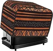 African Mud Cloth Tribal Toaster Cover 2 Slice Bread Machine Covers Waterproof Universal Size Kitchen Small Appliance Cover with Hang Loop, Dust and Fingerprint Protection