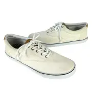 Sperry Top Sider NWB 14 Striper II CVO Men's White Twill Casual Lace Up Sneakers