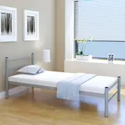 vidaXL Bed Frame without Mattress Grey Metal King Single Size