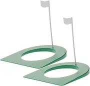 Totority 2pcs Portable Practice Putting Cup Flag Lightweight Golf Training Aid for Improving Putting Skills for Home Office and Parties Random Color