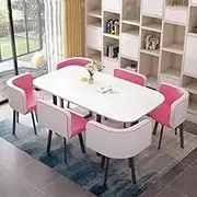 Modern Dining Table Set for 6, Office Conference Tables, Rectangular Negotiation Room Business Coffee Table with Metal Bracket(3)