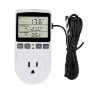 Digital Thermostat Outlet Plug with Sensor Timer, LCD Screen Heating Cooling ...