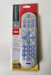 RCA RCR4358R Big Button 4 Device Universal Remote Control Factory Sealed.