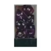 Crystal Caste Dice Translucent 16mm Poly Set Poly Set Purple w/White (7) New