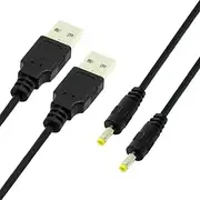 NFHK 2pcs/lot 150cm 24AWG USB 2.0 Male Type-A to 5V DC 4.0x1.7mm DC Power Round Plug Cable
