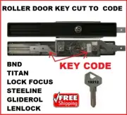 Garage Roller Door lock Keys Cut To Code Number Gliderol TITAN STEELINE B&D Key