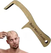 Bald Man Comb | Bald Joke Presents for Men | Wooden Hairbrush Comb Toys Joke Pranks for Adults | Novelty Bald Head Joke Presents Fathers Day for Dad, Friends