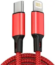 USB C to Light-ning Cable, iPhone Fast Charger Cable USB-C Power Delivery iPhone Charger Charging Cord for iPhone 14 13 12 11 Pro Max Mini XS XR X 8 7 Plus 6s SE, iPad (Red, 1M)