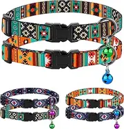 Cat Collar Breakaway 2PCS Adjustable Pattern Tribal Aztec Southwest Safety Pet Collars for Cats Kitten (Tribal + Southwest)