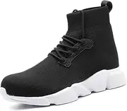 [Acdoslow] Steel Toe Shoes for Men Work Safety Boots Women Socks Slip On Breathable Lightweight Non Slip High Top Construction Boots