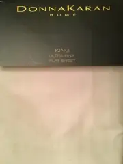 Donna Karan Home NEW King Flat Sheet Grey Gray Ultra Fine 600 Thread Count $165