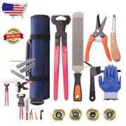 Complete Hoof Care Kit: 7 Durable Tools with Portable Carry Bag for Farriers