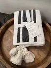 Pottery Barn Mesa Tassel Stripe STANDARD Pillow Sham Black Striped Farmhouse NEW