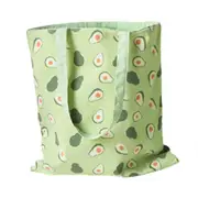 2Pcs Cherry Print Double-sided Dual-use Cotton Linen Handbag Shopping Storage Bag