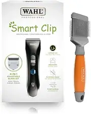 Wahl Smart Clip Pet Clipper Set | Professional 6000 RPM Motor, 4 Guide Combs | With Slicker Brush & Travel Case SSS HAIR