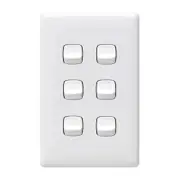 HPM LINEA 6 Gang Wall Switch