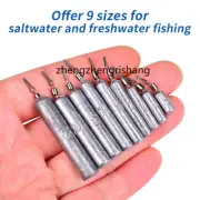 10Pcs Fishing Bulk Pencil Drop Shot Weights Fishing Sinker Various Sizes 2.5-28g