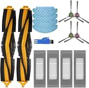 Replacement Parts for ECOVACS OZMO T8 T9 N8pro Robot Vacuum,Main Side Brush Filter Mop Cloth Bluetool Brush Accessories Kit for Home and Kitchen Cleaning (Set 4)