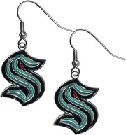 Siskiyou Sports NHL Seattle Kraken Chrome Dangle Earrings, Team Colors, One Size