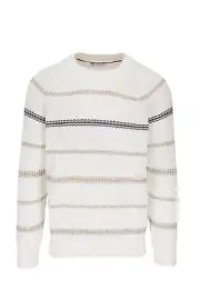 NWT BRUNELLO CUCINELLI Men's Striped Open-Weave Sweater Size medium