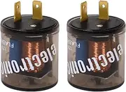 YiEC ZAN LED Flasher Relay 2 Pin 12V Electronic LED Turn Signal Flasher Blinker Relay 2-terminal for Cars Trucks Motorcycles, Two Prong Round (2pcs 2-pin, Without Ground Wire)