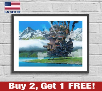 Howl's Moving Castle Poster 18" x 24" Print Howls Studio Ghibli Wall Art 2