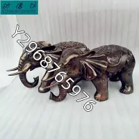 在飛比找Yahoo!奇摩拍賣優惠-黃銅大象銅器吉祥富貴大象吸水對象銅器銅雕擺件【功德坊】古玩 