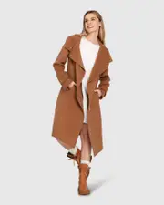 [Belle & Bloom] Envy Me Wool Blend Zipped Coat - Camel