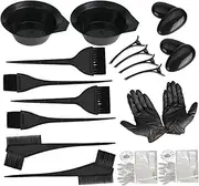 Labymos 22PCS Ha Dye Coloring Kit 2 Ha Tinting Bowl 2 Ha Color Combs 4 Dye Brushes 4 Ear Covers for DIY Salon Ha Coloring Bleaching 4 Hapins 1 Pa Latex Hand Protecter 2 Hand Protecter 2 Shawl 2 cap fo