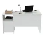 55 White Computer Desk With Two Drawers