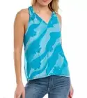 Ramy Brook Skylar Blue Floral Twisted Halterneck Top Womans size Medium NWT