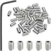 uxcell #6-32x1/4 Internal Hex Socket Set Grub Screws, 50 Pcs 304 Stainless Steel Cup Point Set Screw with Hex Key Wrench for Door Handles Bathroom Fixtures