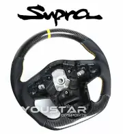 YELLOW EDITION D-type CARBON Leather Steering Wheel for TOYOTA GR SUPRA A90 A91 (for: Toyota)