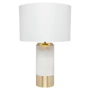 Paola Marble Table Lamp - White w White Shade