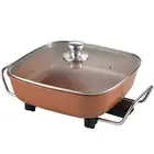 TODO 1500W Electric Frying Pan Skillet Golden Ceramic Coating Multi Function ...