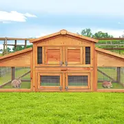 Rabbit Hutch Chicken Coop Wooden Pet Hutch 169cm x 52cm x 72cm