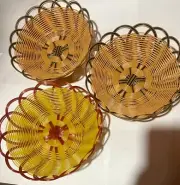 3 PCS Hard Plastic Gift Baskets round Basket 9 Inch Small for Gifts/ Empty Food