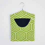 Peg Bag Handmade Green White Geometric Print Lined Laundry Clothes Peg Holder