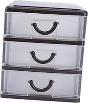 AKOOSY 1Pc Plastic Storage Box Brown Desktop Organizer Practical Document Drawer for Home Office Multi Functional Sundries Container Compartment Storage