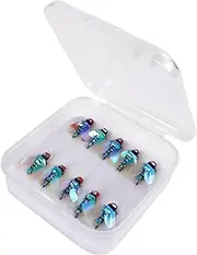 Trout Spinners Kit - Multi-Color Trout Spinners | 10x Fly Fishing Lures Set, Realistic Glue Poisonn Mosquitoo Hooks, Short Shank Barb, Jig Gear for Saltwater Freshwater Accessories