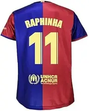 Maillot Domicile FC Barcelone Barça Raphinha 11 2024/2025 - Réplique Official Sous Licence - Adult Waist XL, Azul Y Rojo