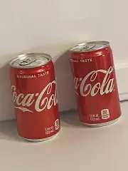 12 Mini Coca-Cola Cans Soda Pop, soda Water 7.5 Oz.,