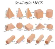 Child Educational Toys Wood Montessori Solid Geometric Shape Building Blocks