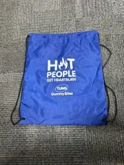 Rare TUMS Advertising Draw String Bag Cinch Backpack Storage Hot People Tote