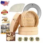 Natural Bamboo 10-Inch Steamer - Perfect for Dim Sum, Fish, and Healthy Cooking
