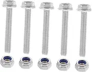 1 Set Stainless Steel Bolts and Nuts Kit Flat Gasket Washers Assortment Thin Hexagonal Nut Fully Threaded Hexagon Bolts Washers Assortment 304 Stainless Steel Silver