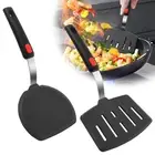2x Silicone Spatula Turner Heat Resistant Pancake Spatula for Nonstick Cookware