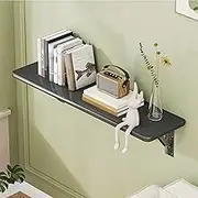 Foldable Wall Desk for Small Spaces Laundry Folding Station Bar Computer Desk Studying Working Bedroom Wall Mounted (Black 100 * 20cm/39 * 8in)
