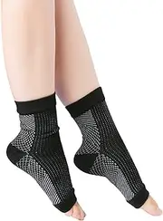 EZONEDEAL 1Pair Foot Angel Compression Socks, 24/7 Arch Support Socks, Foot Sleeve Plantar Arthritis Sore Achy Heel Pain Anti Fatigue Socks for Ankle Swelling Plantar for Men & Women - (S/M)